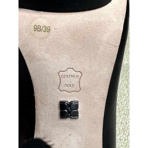 BCBGMaxazria Jeremy Black Leather High Heel Open Toe Mules Sandals Size 9B NWOB - Picture 6 of 8